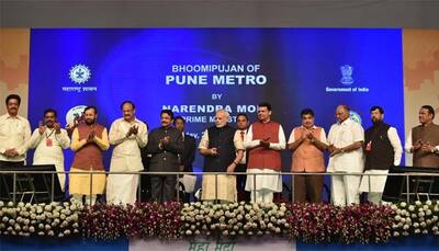 PM Modi gets rousing welcome in Maharashtra, lays foundation stones for tallest Shivaji memorial statue, Pune Metro