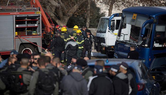 Palestinian plows truck into Israeli soldiers, four dead