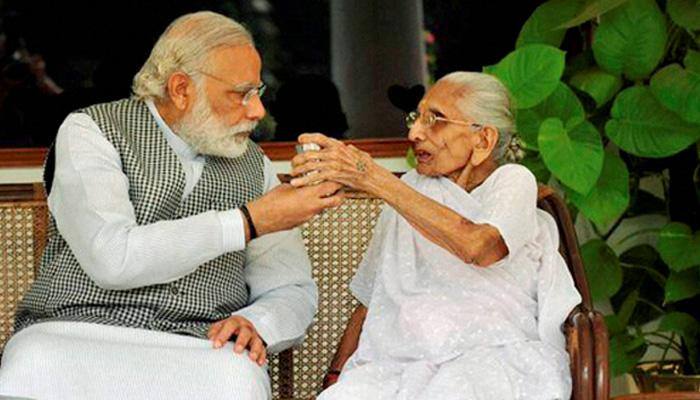 Image result for pm modi and mother hiraba zee news