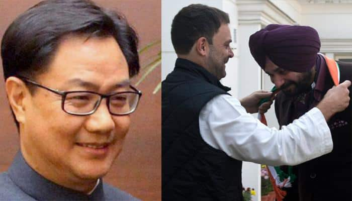 Kiren Rijiju mocks Navjot Singh Sidhu, says hope he doesn&#039;t drown in &#039;sinking ship&#039; Congress