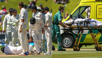 WATCH: Mushfiqur Rahman rushed to hospital after being hit on head by Tim Southee's bouncer