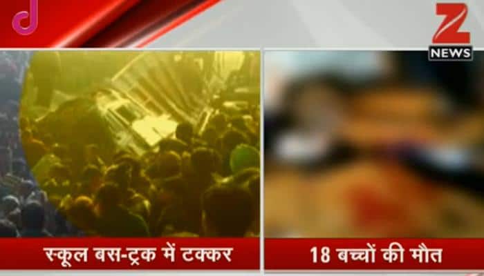 Twelve school kids, driver killed in bus-lorry collision in UP's Etah