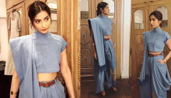 Sonam Kapoor in a denim saree defines gen-next fashion! See pic