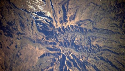 Beautiful droste-effect: Mountains of Auvergne in France as seen from space station!