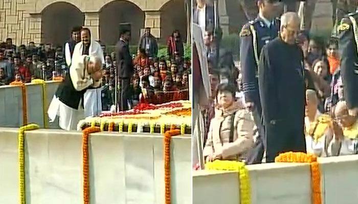 President Pranab, PM Modi pay tribute to Mahatma Gandhi on 69th death anniversary