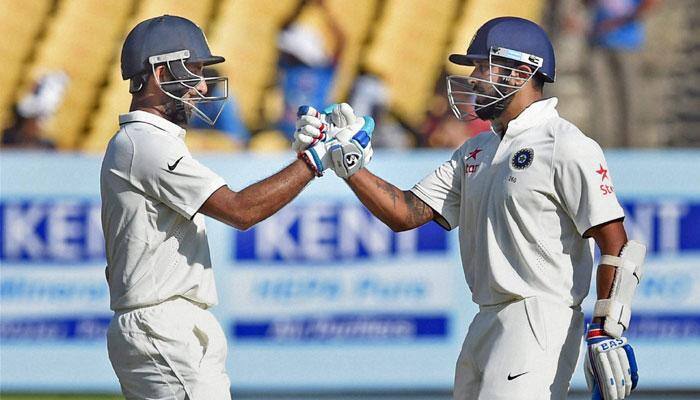 WATCH: Murali Vijay survives run-out after mix-up with Cheteshwar Pujara, leaving Bangladesh embarrassed