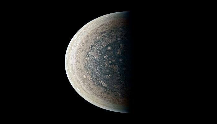 NASA's Juno reveals Jupiter's south pole and its swirling atmosphere in enhanced colour!