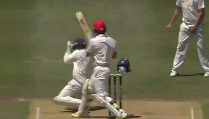 WATCH: Aussie wicket-keeper Sam Harper taken to hospital after being hit by bat in head