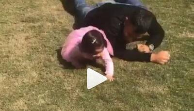 WATCH: This video of MS Dhoni crawling with daughter Ziva is a hit on the Internet