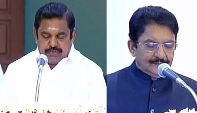 EK Palaniswami sworn-in as new Tamil Nadu chief minister along with 30 cabinet ministers; floor test on Feb 18