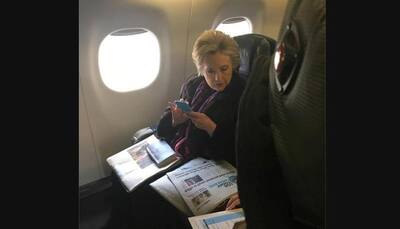 Snap of Hillary Clinton reading Mike Pence e-mail headline goes viral