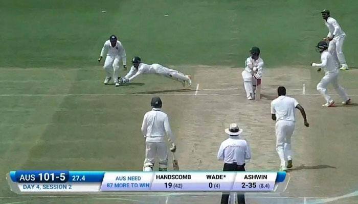 Watch: Wriddhi-man Saha's 'Superman-esque' catch to dismiss Matthew Wade highlights India's grit to win
