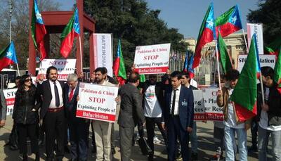 Baloch activists protest outside UN office in Geneva, demand special rapporteur​ to look into human rights violations in Balochistan