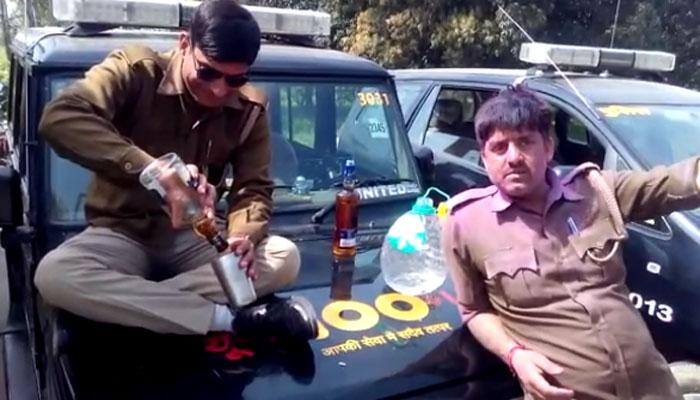 This is what Modi needs to change in UP – &#039;Dial 100&#039; policemen&#039;s SHAMEFUL Holi &#039;fun&#039;