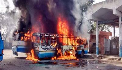 Jat stir: SP, DSP among 35 hurt in clash, 2 police buses torched
