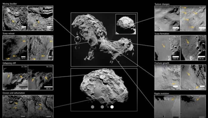 Rosetta images reveal large, growing crack on comet 67P