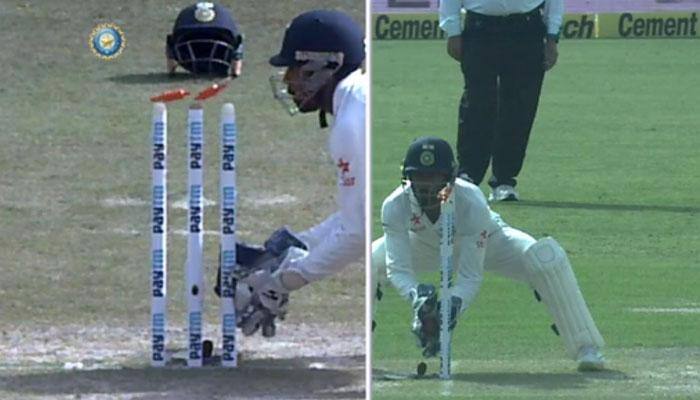 How&#039;s that for a team-work: 12th man Shreyas Iyer teams up with Wriddhiman Saha to send Steve O&#039;Keefe back — WATCH