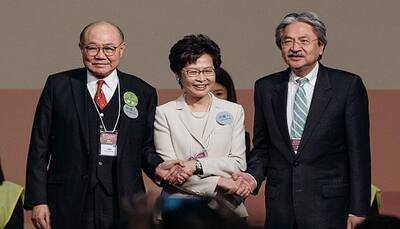 Pro-China Carrie Lam becomes Hong Kong's 1st woman leader