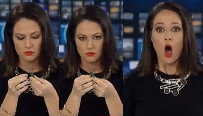 News anchor caught &#039;daydreaming&#039; on LIVE TV; her reaction is PRICELESS - WATCH