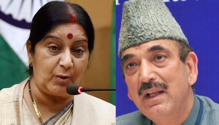 When Sushma Swaraj called Ghulam Nabi Azad &#039;bhaijaan&#039;, assured Parliament to save Kulbhushan Jadhav - WATCH 