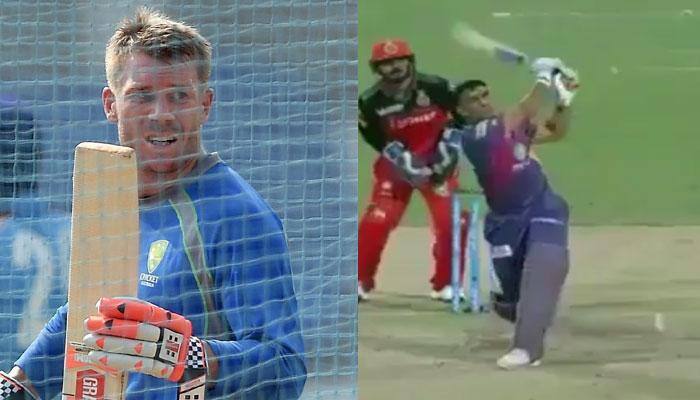 IPL 10: David Warner&#039;s reaction to MS Dhoni&#039;s humongous six during RCB vs RPS match is a must read