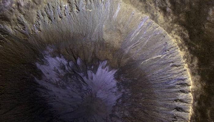 NASA shares beautiful winter&#039;s view of gullied crater on Martian surface