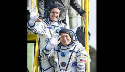 ISS astronauts welcome two new crew members at International Space Station!