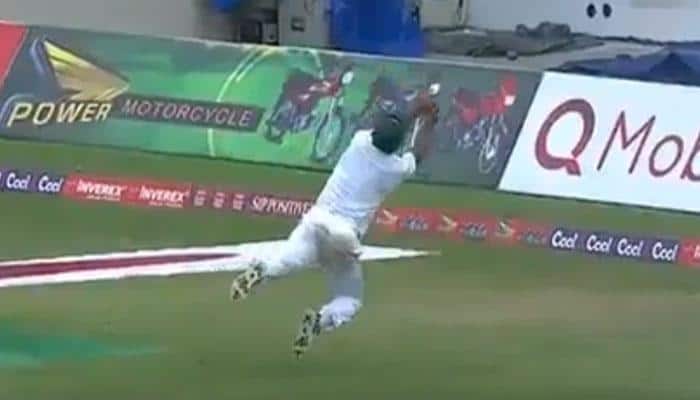 WATCH: Pakistan fast bowler Wahab Riaz takes extraordinary catch to dismiss West Indies&#039; Roston Chase