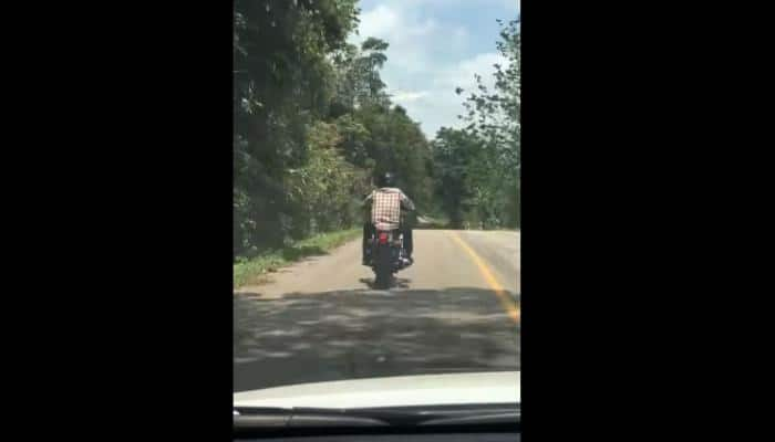 OMG! Giant snake attacks motorcyclist, check out what happens next: Video has over 5 lakh views