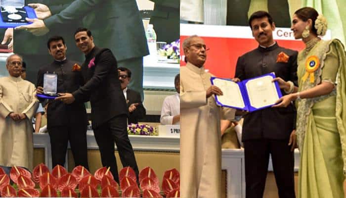 National Film Awards: President Pranab Mukherjee confers honour on &#039;Rustom&#039; Akshay Kumar, Sonam Kapoor for &#039;Neerja&#039; and others