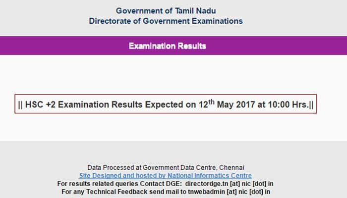 tnresults.nic.in - TN 12th Result 2017, TNBSE HSC +2 Result 2017, Tamil Nadu HSC Result 2017 declared