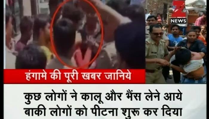 In Uttar Pradesh&#039;s Aligarh, five persons thrashed for slaughtering buffalo – Watch video