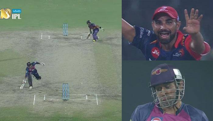WATCH: DD's Mohammed Shami takes game away from RPS' grasp with a 'rare yet game changing' MS Dhoni run-out