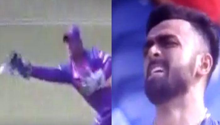 WATCH: Rising Pune Supergiant&#039;s players cannot believe it as MS Dhoni drops easy catch during RPS vs KXIP match in IPL 2017