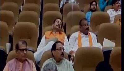 As CM Yogi Adityanath spoke on GST Bill, UP MLAs enjoyed a nap; pics become viral