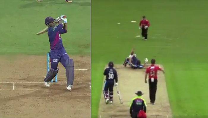 WATCH: Comical Gary Ballance tumble manages to share limelight with MS Dhoni special on hectic IPL day
