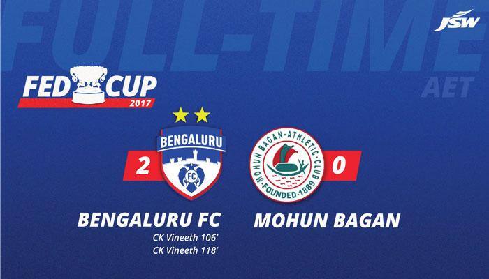 Federation Cup Final: Bengaluru FC beat Mohun Bagan, courtesy a CK Vineeth double in extra time