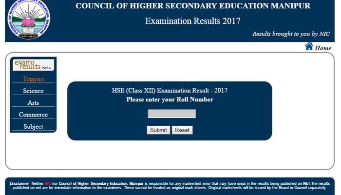 manresults.nic.in Manipur Examination Result 2017 declared: Check Manipur Class 12th Results 2017 /COHSEM 12th Result
