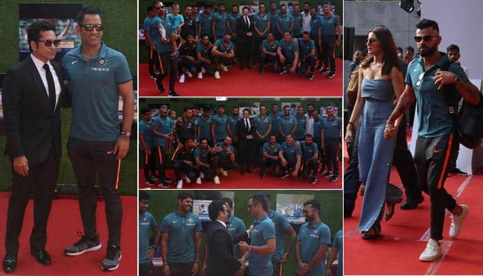 PHOTOS: Virat Kohli &amp; Anushka Sharma make grand entry, MS Dhoni charms &#039;Sachin: A Billion Dreams&#039; special screening for Indian cricketers