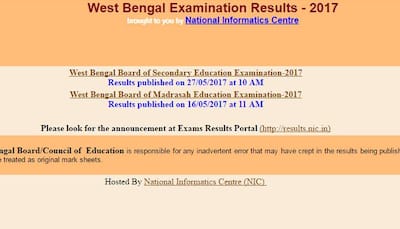 WBBSE Result 2017: West Bengal Madhyamik Result/WBBSE Madhyamik (Class 10) Results 2017 declared; check www.wbresults.nic.in