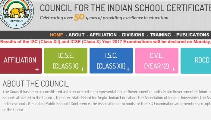 www.cisce.org Results 2017: ICSE, ISC exam results to be declared on May 29