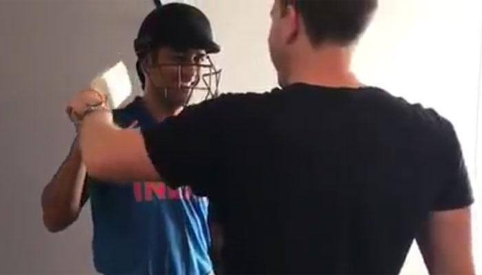WATCH: MS Dhoni&#039;s ICC Champions Trophy photoshoot &#039;behind the scenes&#039; footage