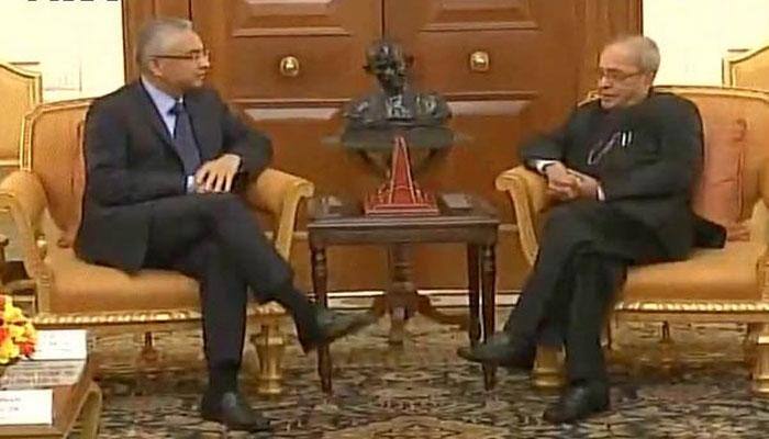 Mauritius PM Pravind Kumar Jugnauth meets President Pranab Mukherjee