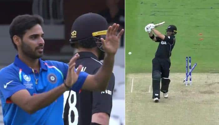 WATCH: Flying stumps! Bhuvneshwar Kumar gives perfect response to Corey Anderson with an unplayable delivery