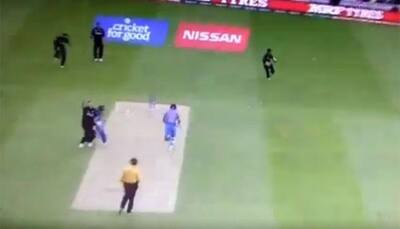 WATCH: MS Dhoni's nasty collision with New Zealand's Tim Southee during CT2017 warm-up match