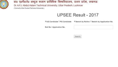 AKTU UPSEE Results 2017 declared. Check upsee.nic.in