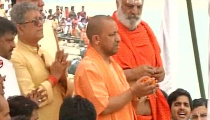 UP CM Yogi Adityanath offers prayer at Ram Janmabhoomi in Ayodhya