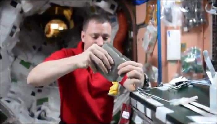 Overcoming space challenges: Astronaut Jack Fischer attempts to eat a &#039;floating&#039; pudding on the ISS! - Watch video