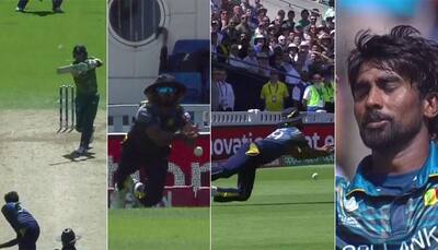 WATCH: Experienced Lasith Malinga makes a mess, gives dangerous Faf du Plessis life in South Africa-Sri Lanka CT2017 match