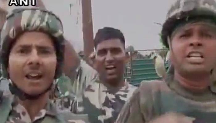 CRPF thwarts possible terror attack, kills 4 militants; jawans raise &#039;Bharat Mata ki Jai&#039; slogans - Watch